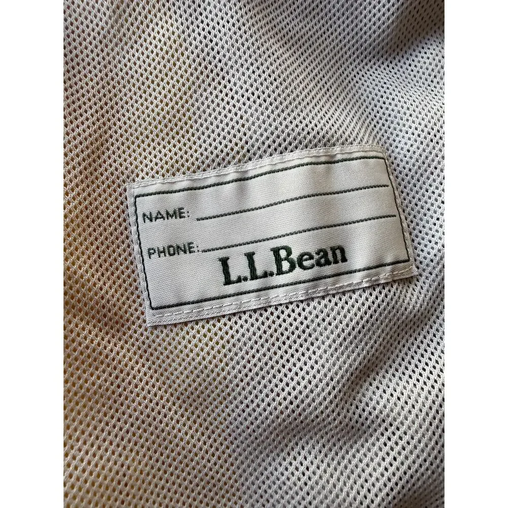 L.L.Bean Kids Yellow Hooded Rain Jacket Windbreaker Size 8 Nylon Reflective